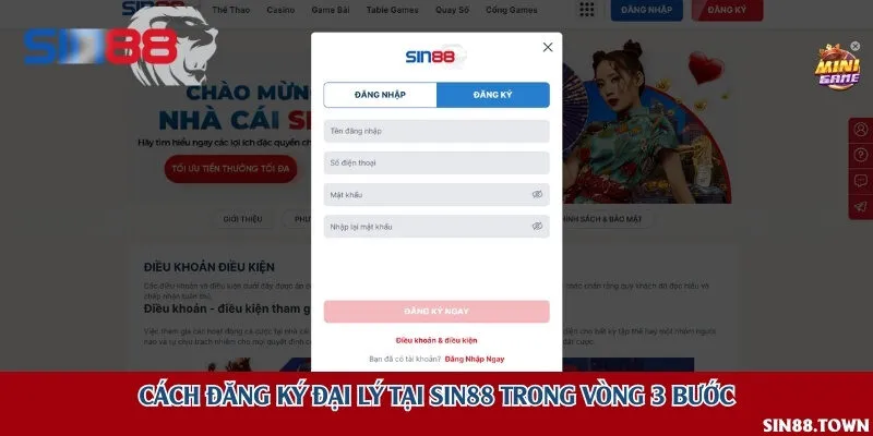 Cách đăng ký đại lý tại Sin88 trong vòng 3 bước
