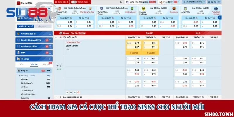 Cách tham gia cá cược thể thao Sin88 cho người mới