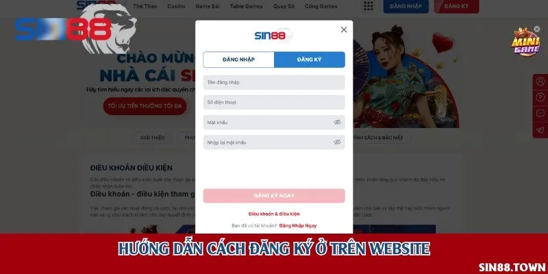 Hướng dẫn cách đăng ký ở trên website