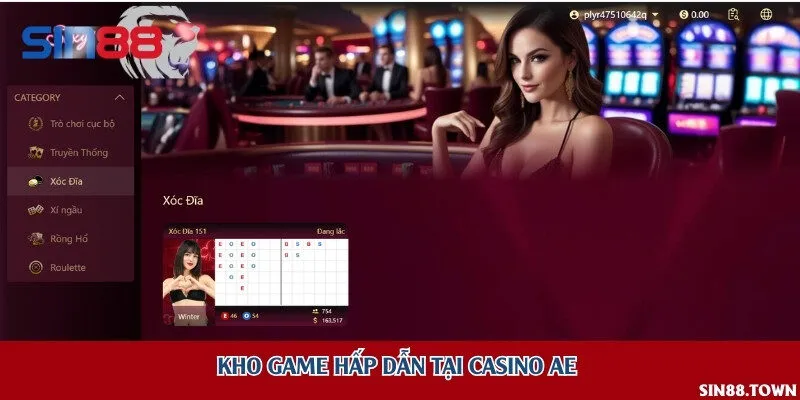 Kho game hấp dẫn tại casino AE