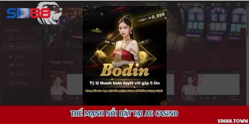 Thế mạnh nổi bật tại AE Casino